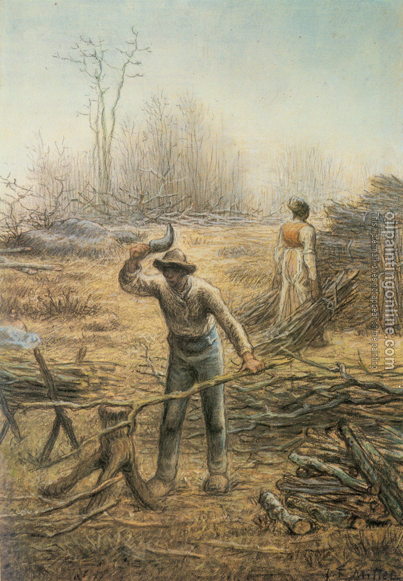 Jean-Francois Millet - Bucheron Preparant Des Fagots